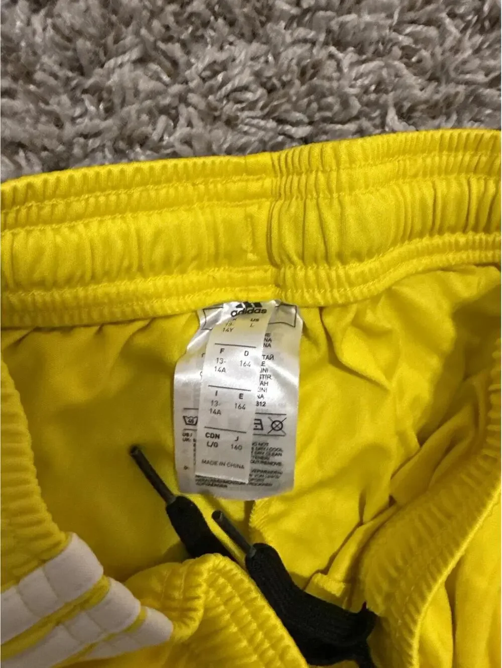 Adidas Boys Yellow Athletic Shorts Size Large
